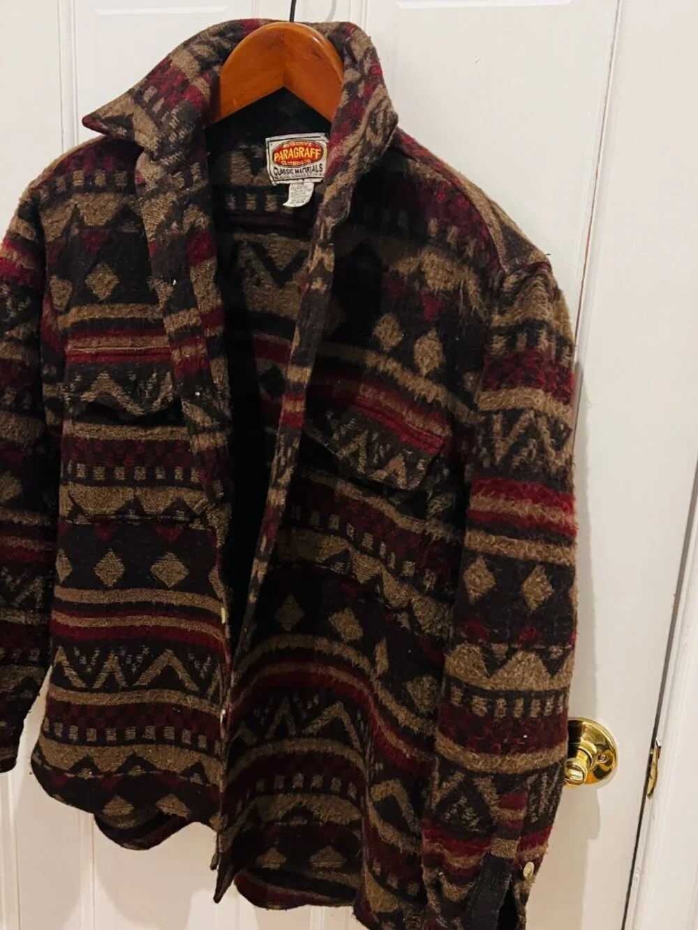 Vintage Southwestern PARAGRAFF Wool Blend Southwest Shirt Jacket Shacket